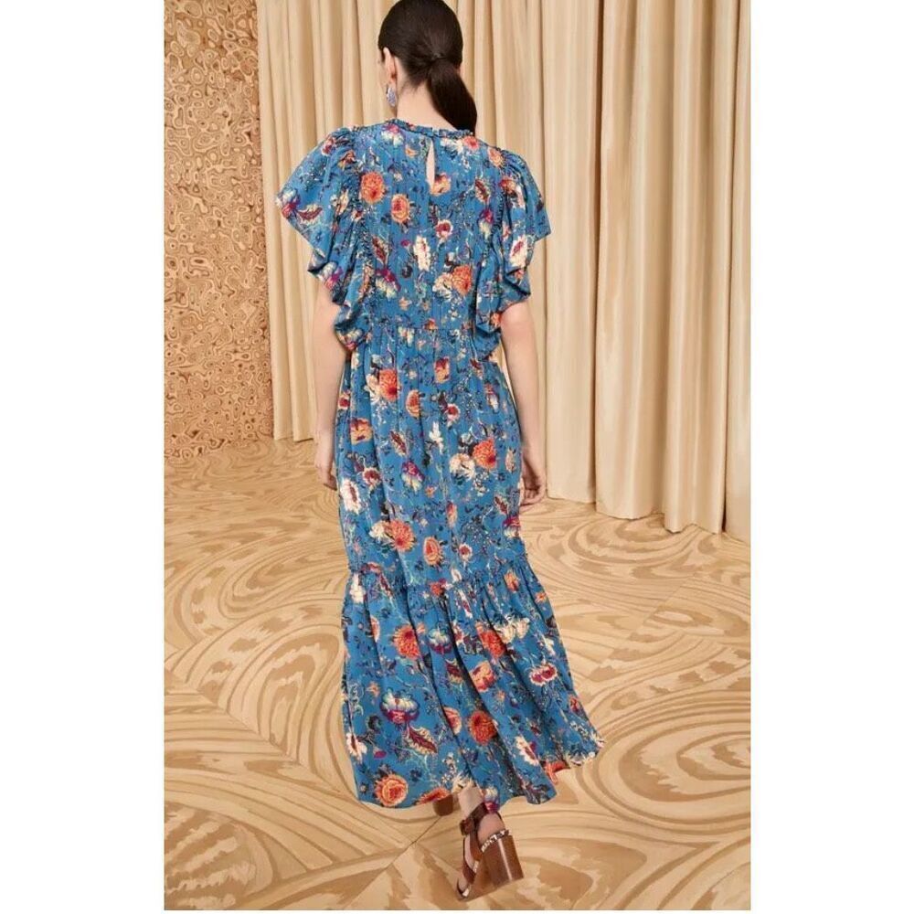 ULLA JOHNSON Ilaria Silk Dress in Bluette NWT Size 4 - Picture 4 of 11